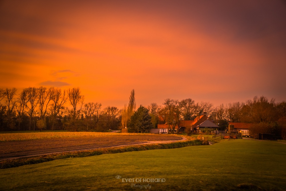 Zonsondergang in Warmond